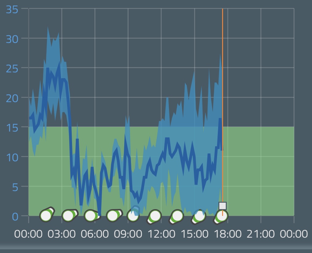 Baliza del Pla d'Adet a las 17:29
